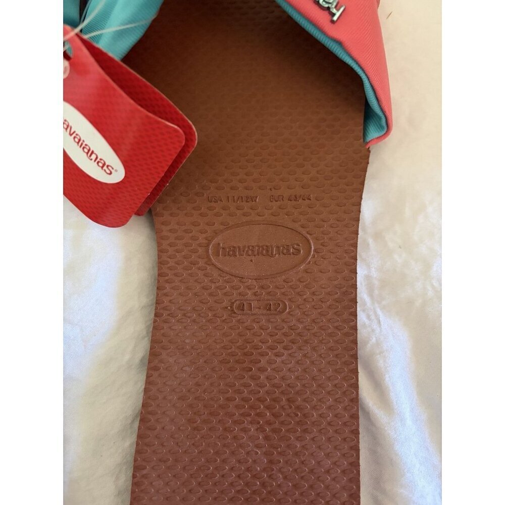 Havaianas Rust & Azure St. Tropez Women’s Flip-Flop Sandal Size 11/12 NWT - Picture 3 of 6